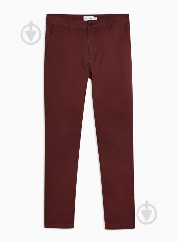 Брюки TopMan CASUAL TROUSERS 68D16T-BRG 32R бордовый - фото 2