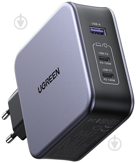 Мережевий зарядний пристрій UGREEN CD289 GaN Fast Charger 140W with Cable (90549) - фото 2