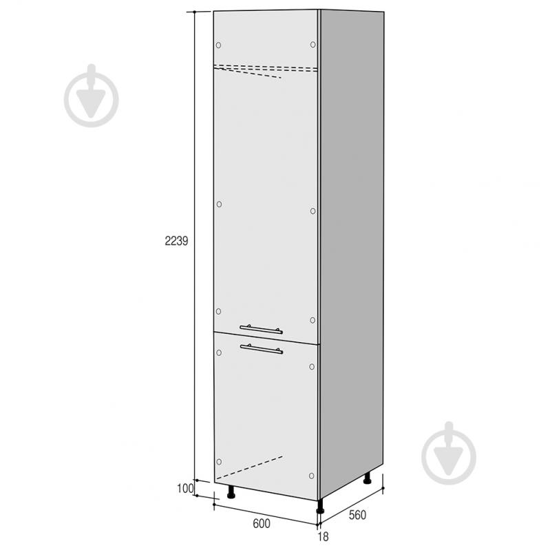 Шкаф для встроенного холодильника Руна ПХО 600х2339х560 мм макиато/белый ROKO - фото 2