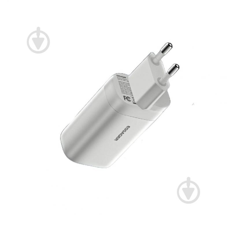 Зарядний пристрій Essager Shining 65W GaN Travelling Charger 2 Type-c+USB-A EU White (ECT2CA-MYB02) - фото 2