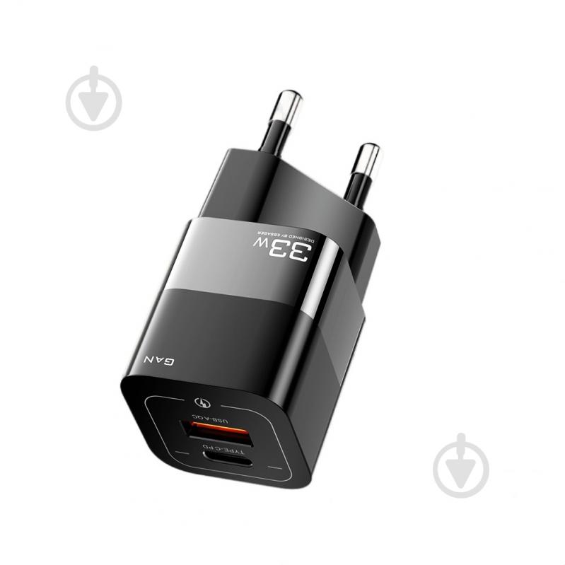 Зарядний пристрій Essager Square Brick GaN Travel Charger 33W Black (ECTCA-FZB01) - фото 1