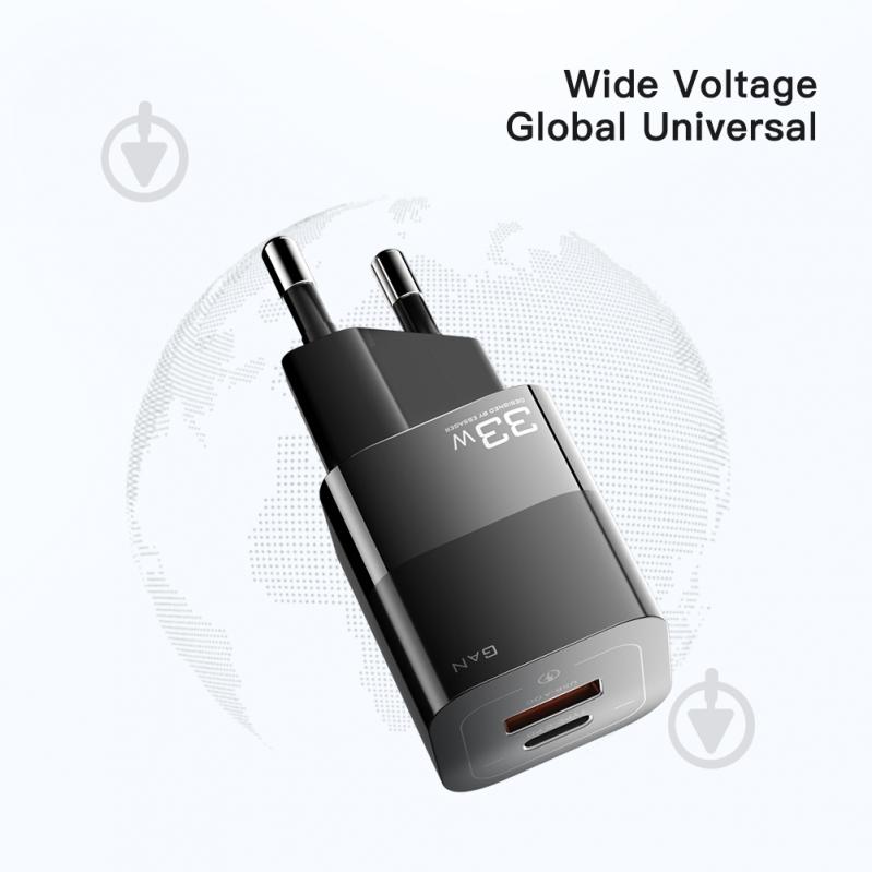 Зарядний пристрій Essager Square Brick GaN Travel Charger 33W Black (ECTCA-FZB01) - фото 3