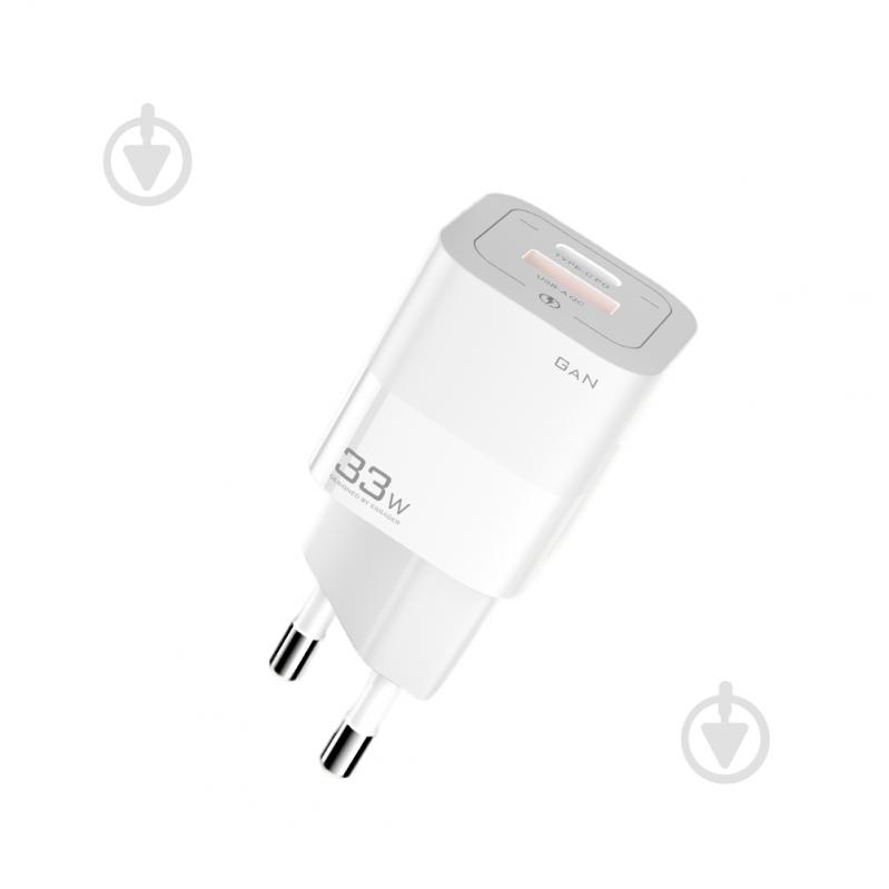 Зарядний пристрій Essager Square Brick 33W GaN Travel Charger USB A+ Type-C EU White (ECTCA-FZB02) - фото 2