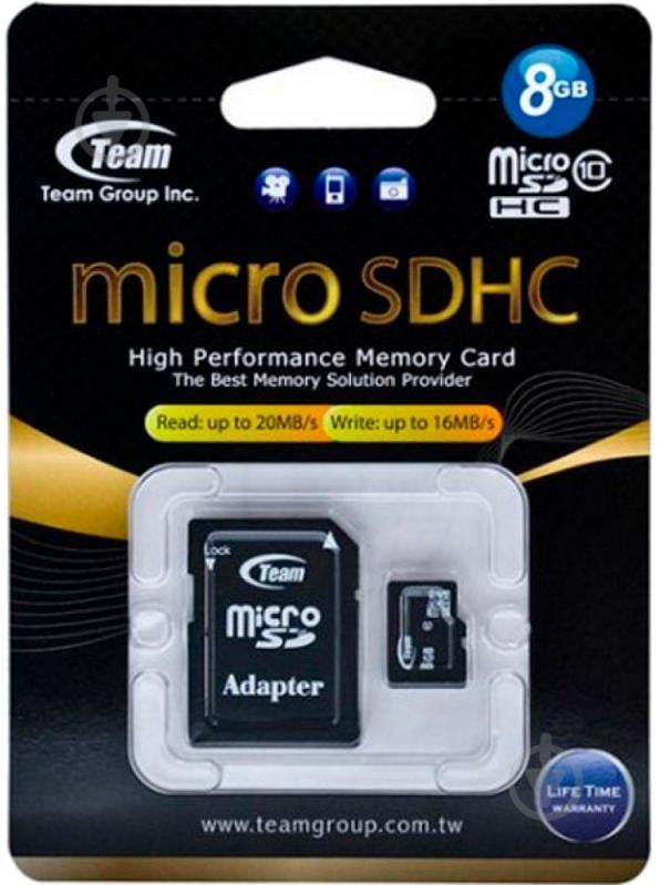 Карта памяти Team microSDHC 8 ГБ Class 10 (TUSDH8GCL1003) - фото 4