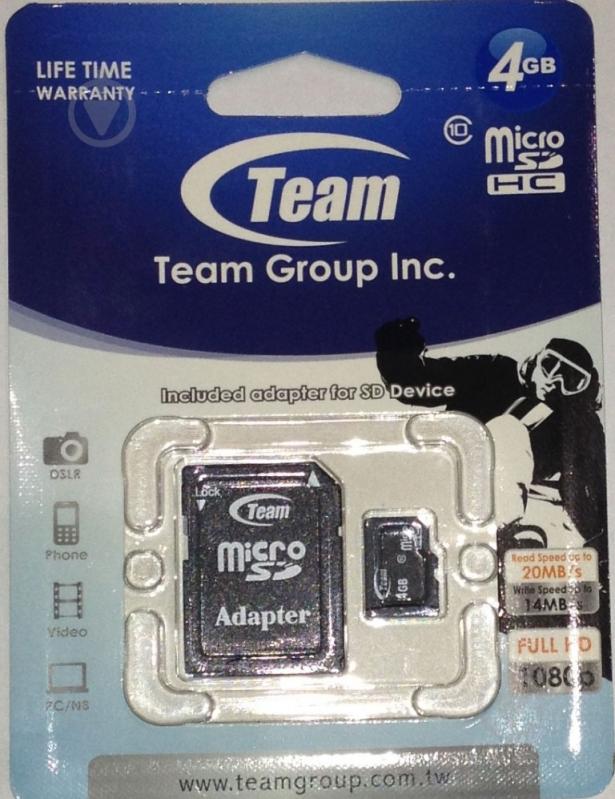 Карта памяти Team microSDHC 4 ГБ Class 10 (TUSDH4GCL1003) - фото 4