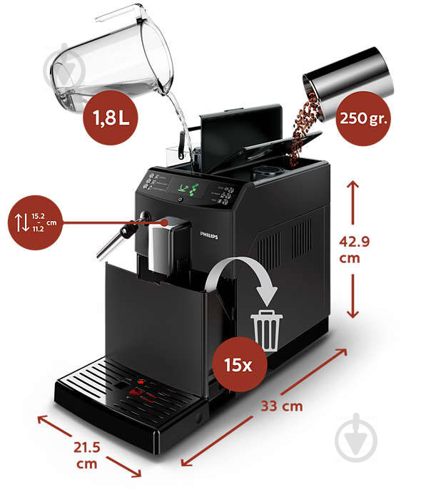 Кавомашина Philips 3100 series HD8826/09 - фото 7