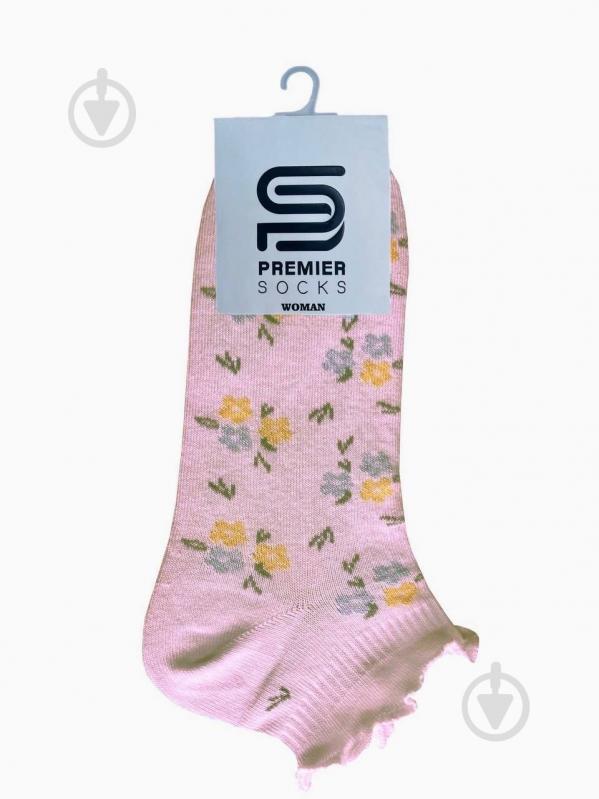 Носки женские Premier Socks мелкие цветы с рюшем на резинке р.23-25 светло-розовый - фото 1