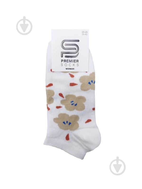 Носки женские Premier Socks с большими цветами р.23-25 белый с бежевым - фото 1