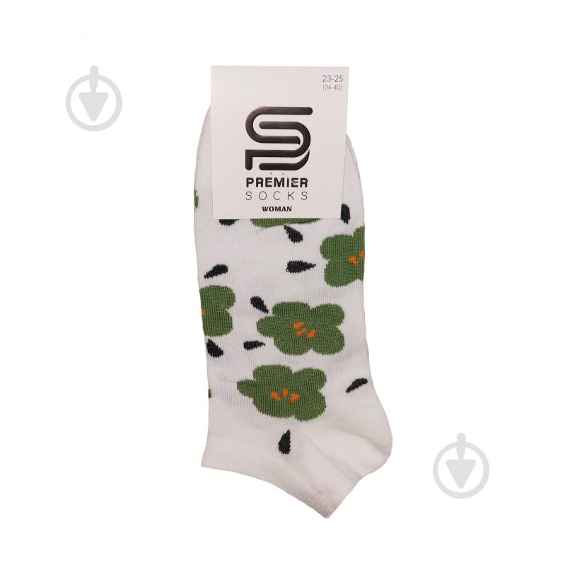 Шкарпетки жіночі Premier Socks з великими квітами р.23-25 білий із хакі - фото 1