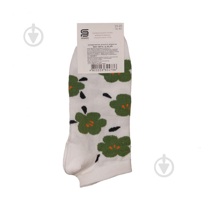 Шкарпетки жіночі Premier Socks з великими квітами р.23-25 білий із хакі - фото 2