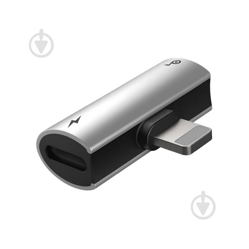 Адаптер BASEUS iP Male to Dual iP Female Adapter L46 Silver/Black серебряный (CAL46-S1) - фото 2