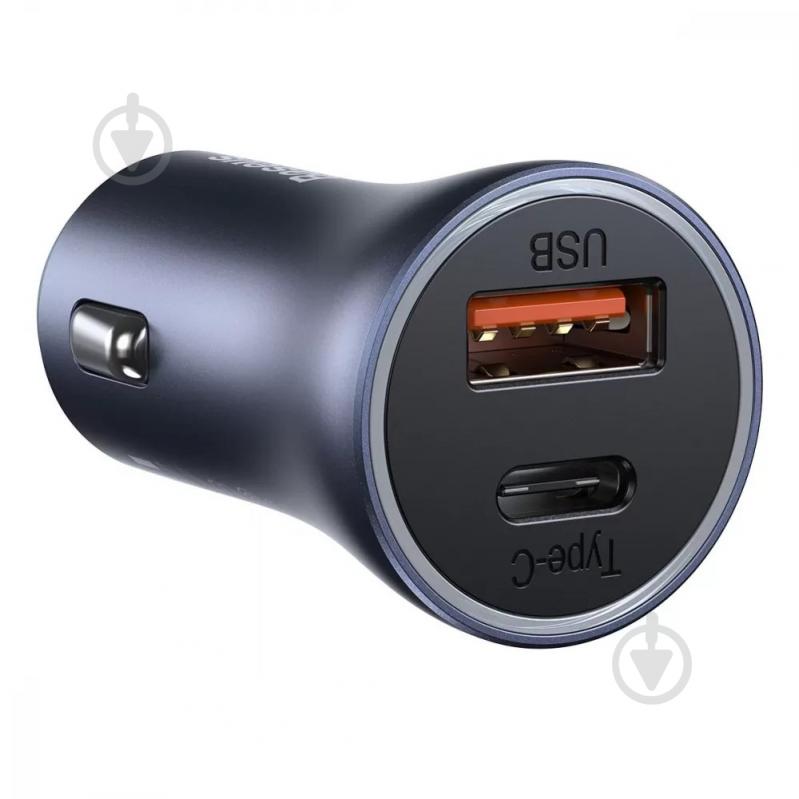 Автомобільний зарядний пристрій BASEUS Golden Contactor Pro Dual Quick Charger Car Charger U+C 40W Dark Gray (TZCCJD-0G) - фото 4