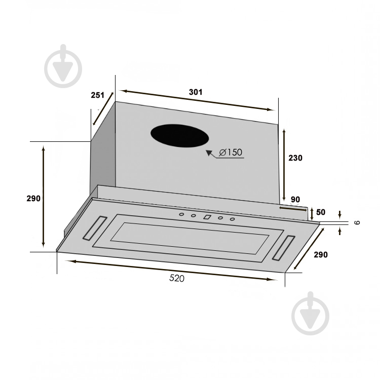 Вытяжка Borgio BTC-BOX full glass 52 Black SU - фото 3