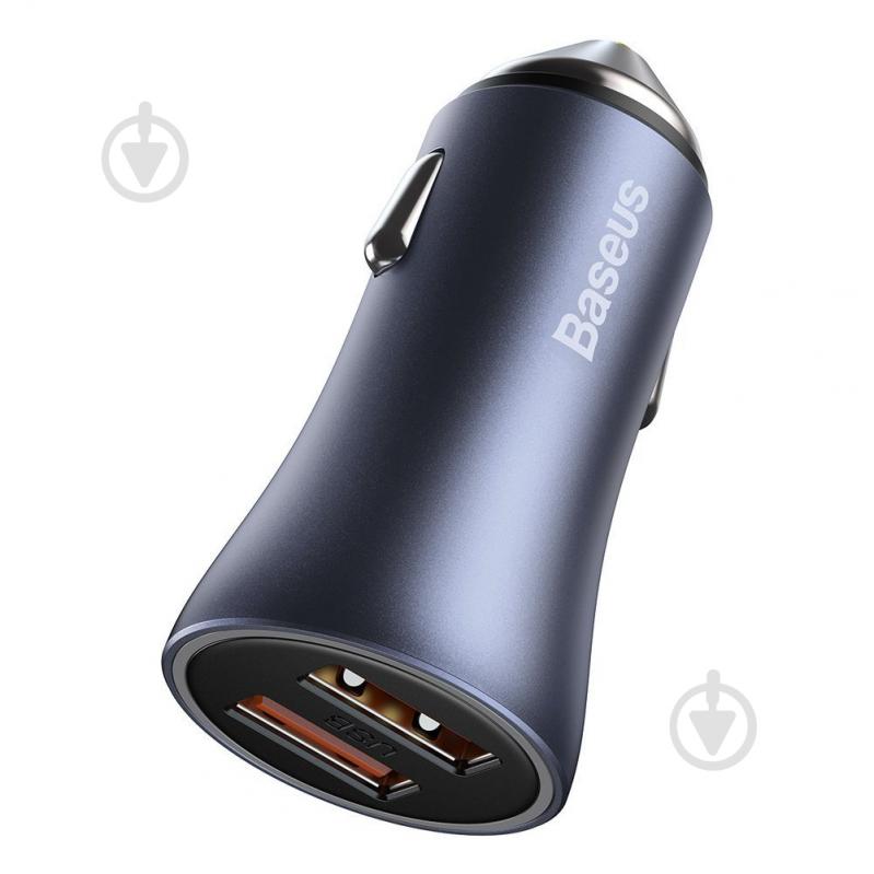 Автомобільний зарядний пристрій BASEUS Golden Contactor Pro Dual Quick Charger Car Charger U+U 40W Dark Gray (TZCCJD-A0G){/ - фото 4