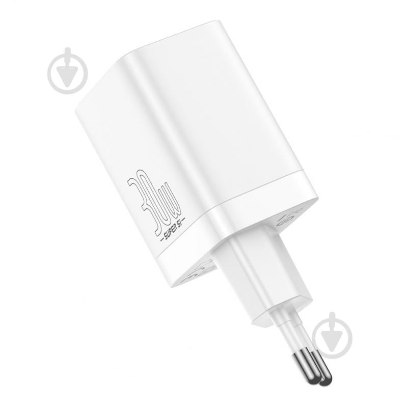 Зарядное устройство BASEUS Super Si Pro Quick Charger USB+Type-C 30W QC3.0+PD3.0 White (CCSUPP-E02) - фото 1