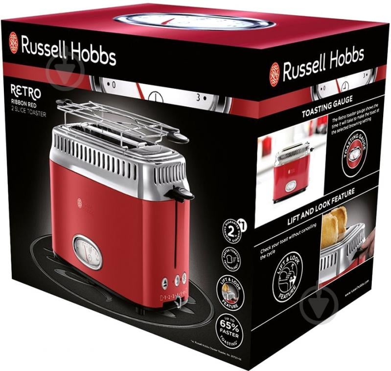 Тостер Russell Hobbs 21681-56 Retro Red - фото 6 Тостер Russell Hobbs 21681-56 Retro Red - фото 6