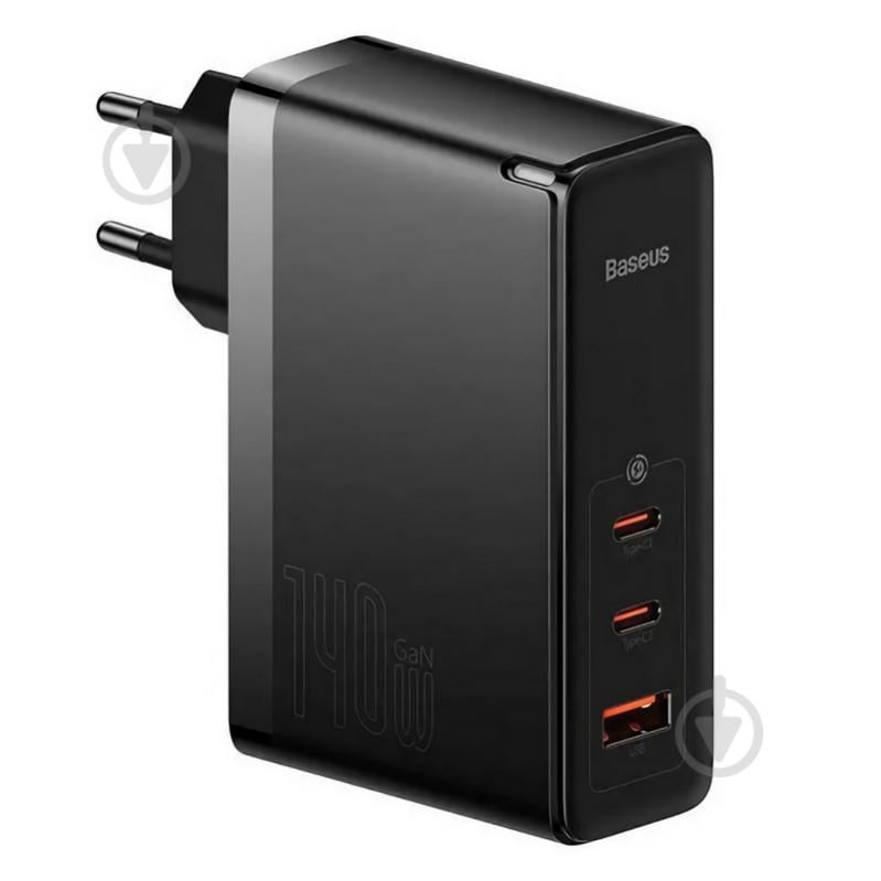 Зарядное устройство BASEUS GaN5 Pro 140W (2 x Type-C + USB) + Кабель Type-C + Type-C) Black - фото 1 Зарядное устройство BASEUS GaN5 Pro 140W (2 x Type-C + USB) + Кабель Type-C + Type-C) Black - фото 1