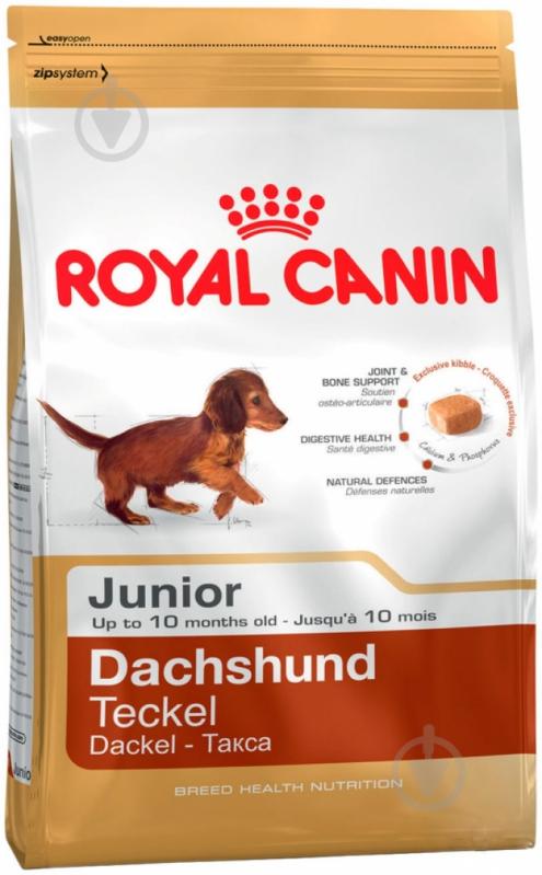 Корм сухой для щенков для средних пород Royal Canin Dachshund Junior 1,5 кг (домашняя птица) 1,5 кг - фото 1