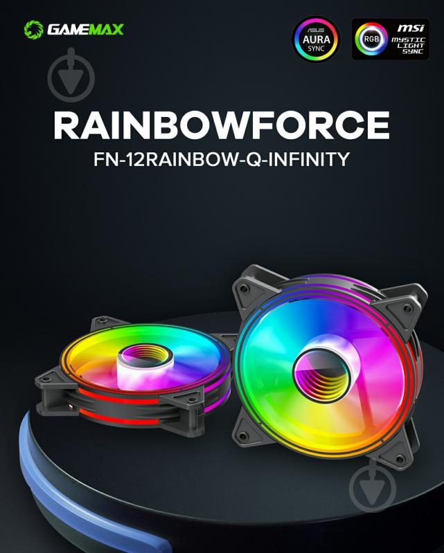 Корпусный кулер GameMax FN-12Rainbow-Q-Infinity - фото 13