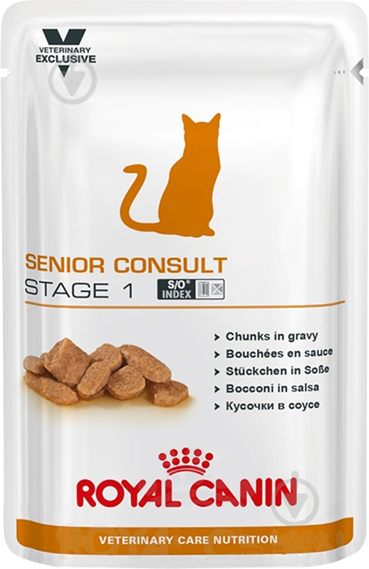 Корм для кошек старше 7 лет Royal Canin Senior Consult Stage 1 печень, домашняя птица, свинина 100 г - фото 1