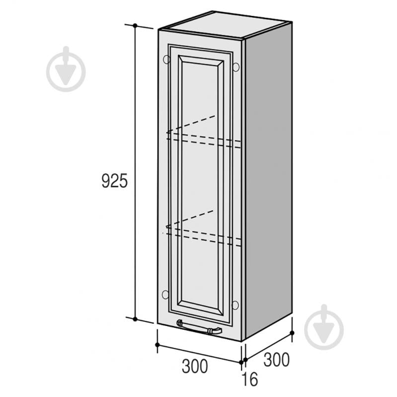 Шкаф верхний Марсель МВ 300х925х300 мм белый шелк/белый ROKO - фото 2