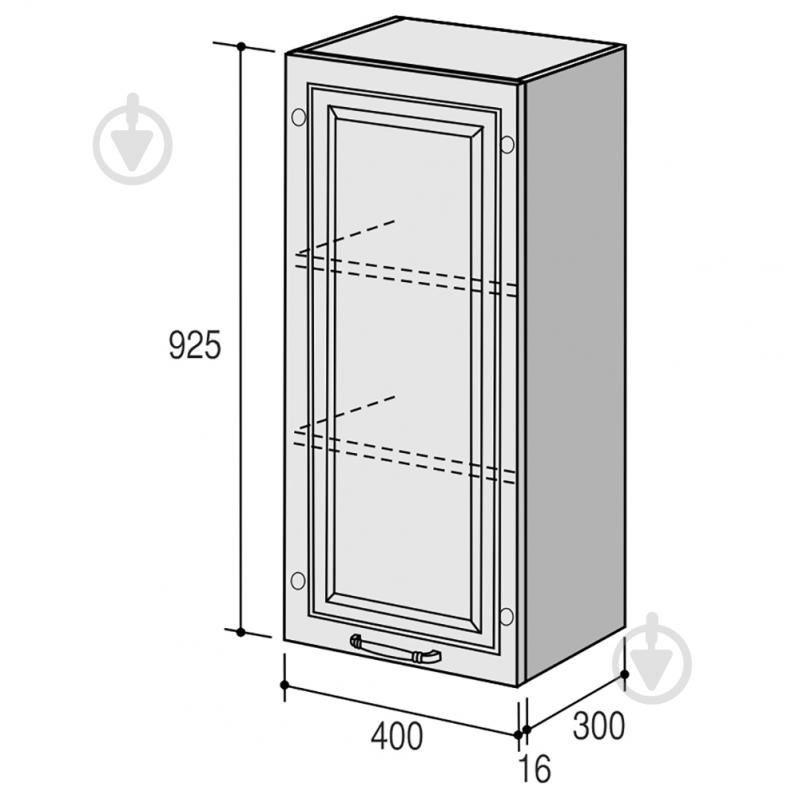 Шкаф верхний Марсель МВ 400х925х300 мм белый шелк/белый ROKO - фото 2