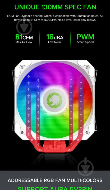 Процесорний кулер GameMax Sigma 540 ARGB WH - фото 15