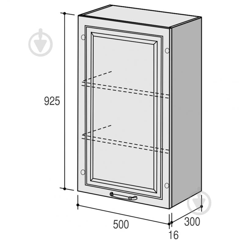 Шафа верхня Марсель МВ 500х925х300 мм слонова кістка/білий ROKO - фото 2