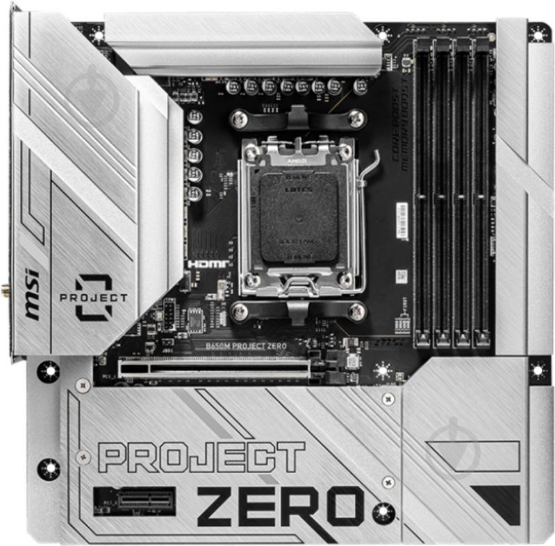 Материнська плата MSI B650M PROJECT ZERO (Socket AM5, AMD B650, micro ATX) - фото 1