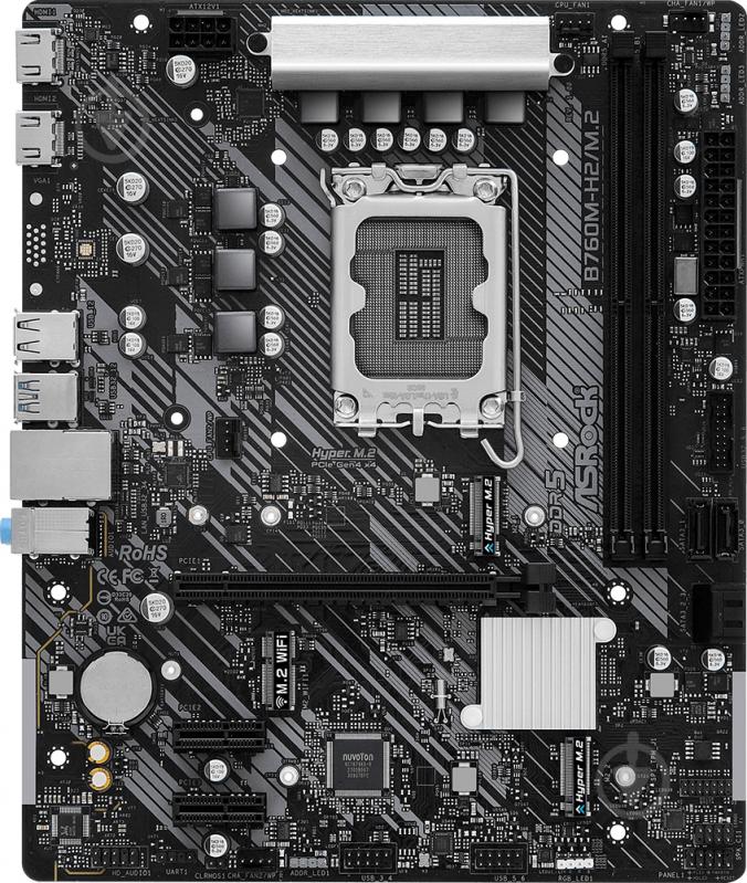 Материнская плата ASRock B760M-H2/M.2 (Socket 1700, Intel B760, micro ATX) - фото 1