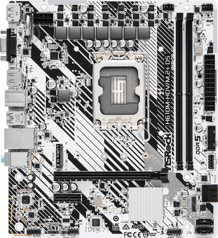 Материнська плата ASRock H610M-HDV/M.2+ D5 (Socket 1700, Intel H610, micro ATX) - фото 1