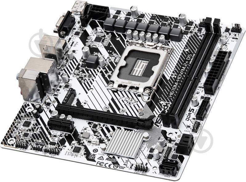 Материнська плата ASRock H610M-HDV/M.2+ D5 (Socket 1700, Intel H610, micro ATX) - фото 3