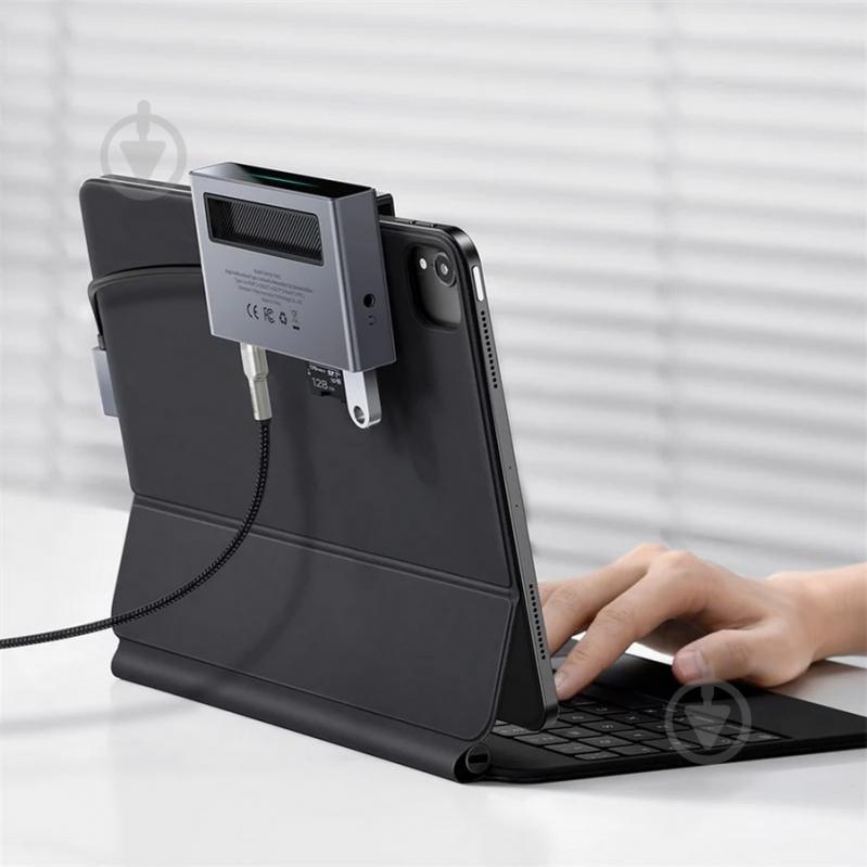 USB-хаб BASEUS Magic Multifunctional Type-C HUB with a Retractable Clip Standard Edition Space Gray (CAHUB-DA0G) - фото 5
