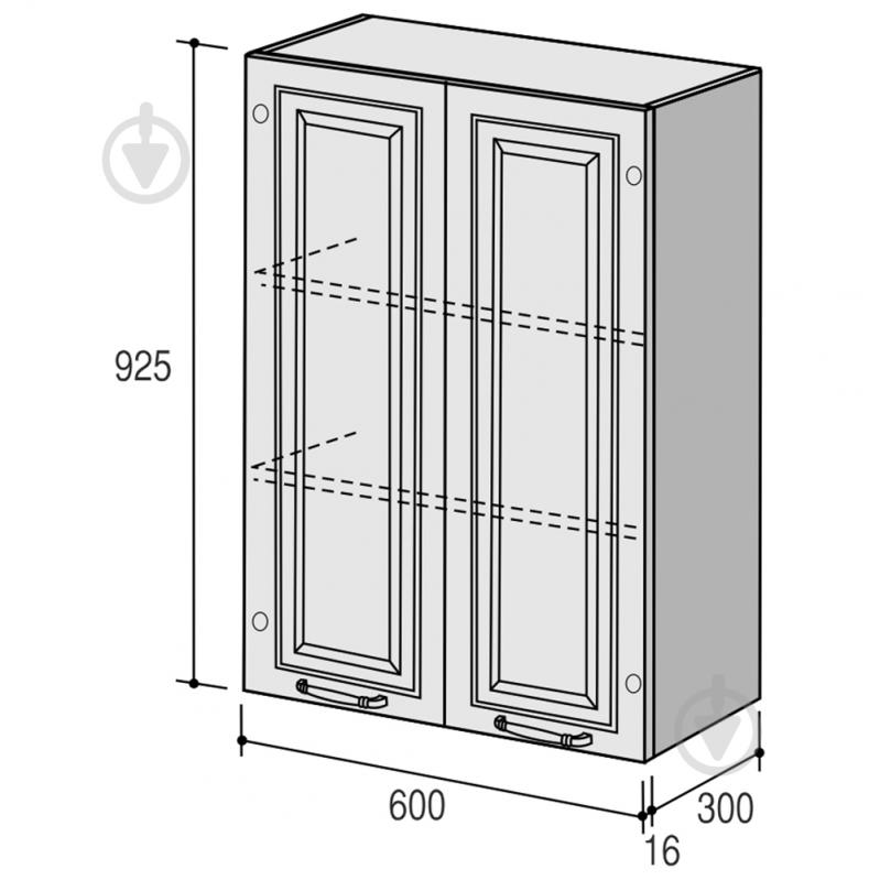 Шафа верхня Марсель МВ (2) 600х925х300 мм білий шовк/білий ROKO - фото 2