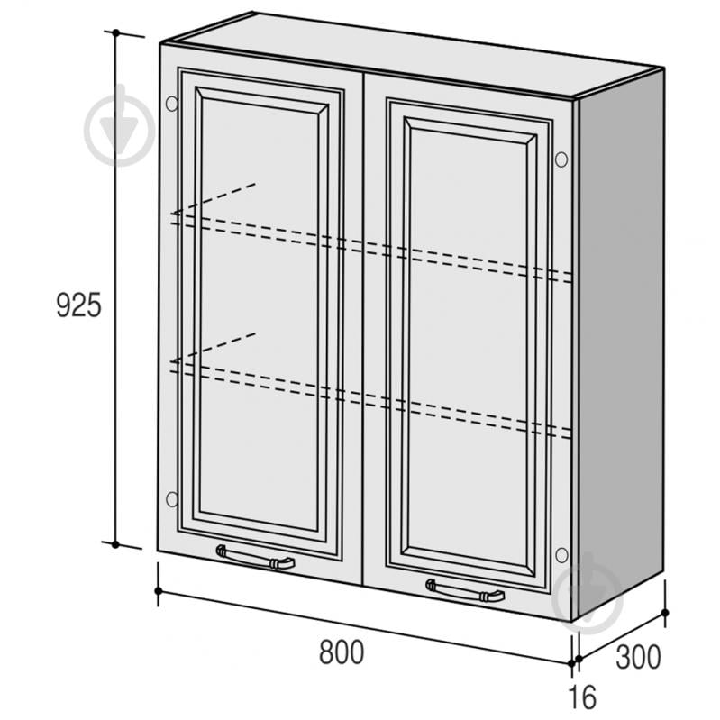 Шафа верхня Марсель МВ 800х925х300 мм білий шовк/білий ROKO - фото 2