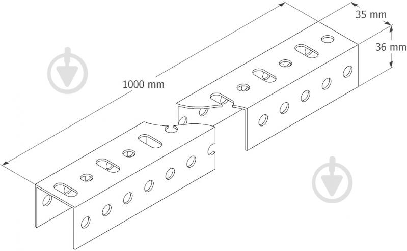 Планка кронштейна L-1000 (1,5 мм) білий цинк - фото 6