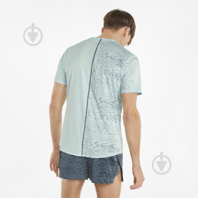 Футболка Puma RUN Graphic SS Tee M 52140220 р.S голубой - фото 2