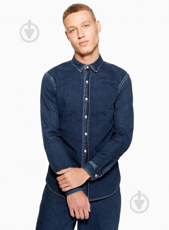 Рубашка TopMan CASUAL SHIRTS 83Q01E-BLE р. M синий - фото 1