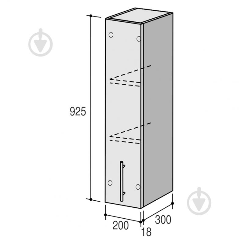 Шкаф верхний Руна МВ 200х925х300 мм кремовый/белый ROKO - фото 2