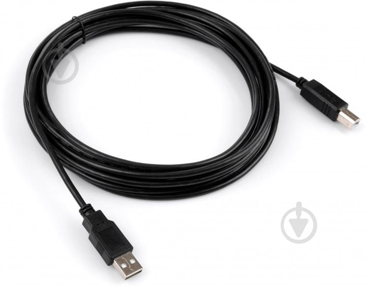 Кабель Vinga USB Am – USB Bm 5 м черный (VCPUSBAMBM5BK) - фото 1