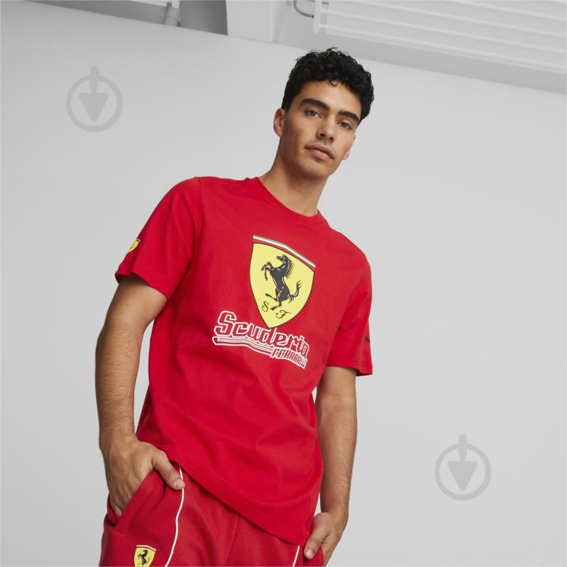 Футболка Puma FERRARI RACE BIG SHIELD TEE HERITAGE 53818602 р.M красный - фото 3