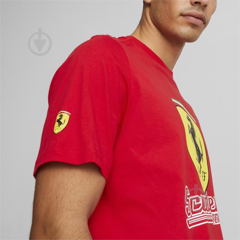 Футболка Puma FERRARI RACE BIG SHIELD TEE HERITAGE 53818602 р.M красный - фото 5