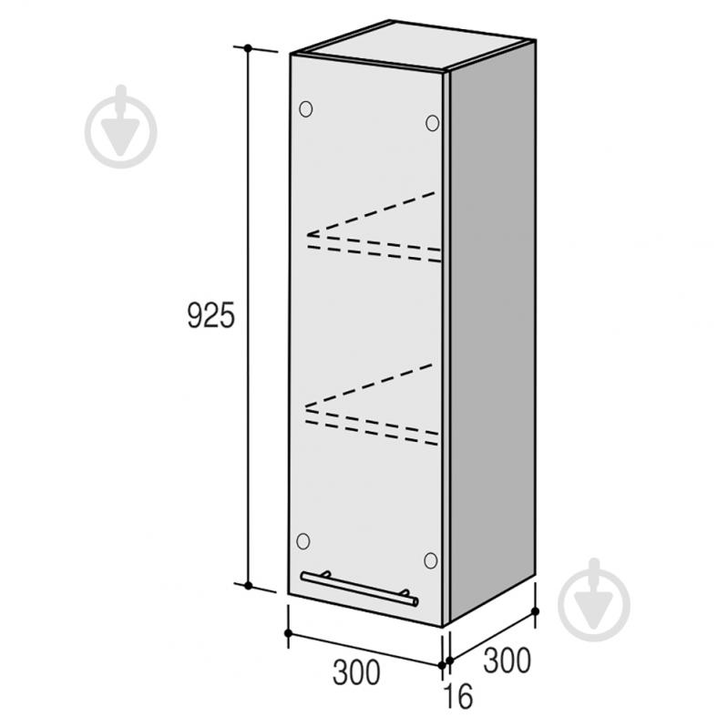 Шкаф верхний Руна МВ 300х925х300 мм какао глянец/белый ROKO - фото 2