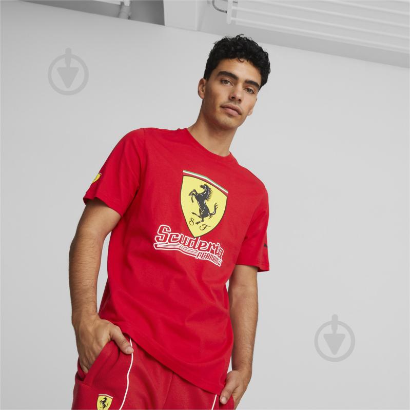 Футболка Puma FERRARI RACE BIG SHIELD TEE HERITAGE 53818602 р.L червоний - фото 3