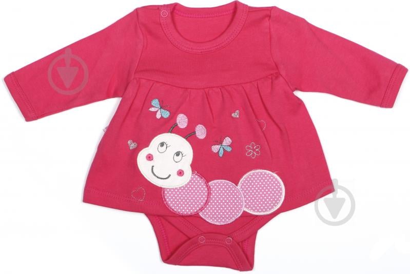 Боді дитяче для дівчинки Canini baby&kids 845 з гусінню р.56 кораловий - фото 1