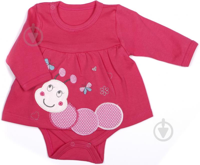 Боді дитяче для дівчинки Canini baby&kids 845 з гусінню р.56 кораловий - фото 2