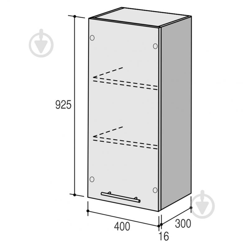 Шафа верхня Руна МВ 400х925х300 мм арктика глянець/білий ROKO - фото 2