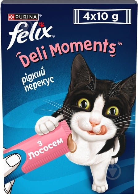 Ласощі FELIX by Purina Смачні моменти з лососем 4x10 г - фото 1 Ласощі FELIX by Purina Смачні моменти з лососем 4x10 г - фото 1