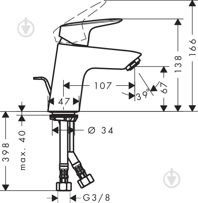 Змішувач для умивальника Hansgrohe MyCube М 71010000 - фото 4