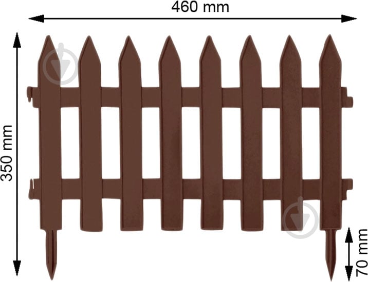 Паркан декоративний Prosperplast Garden Classic 3220х15х350 мм коричневий - фото 2